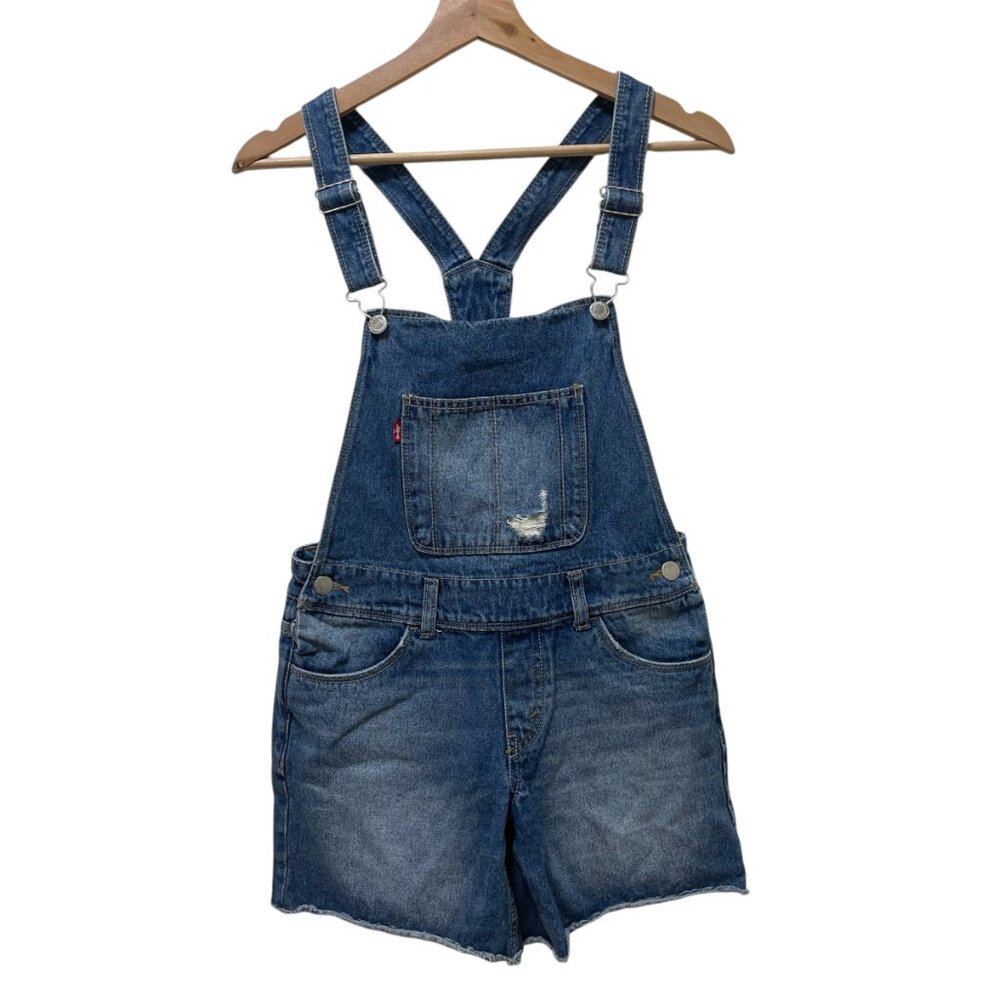 Levi's Kids Blue Denim Distressed Shortall sz 14